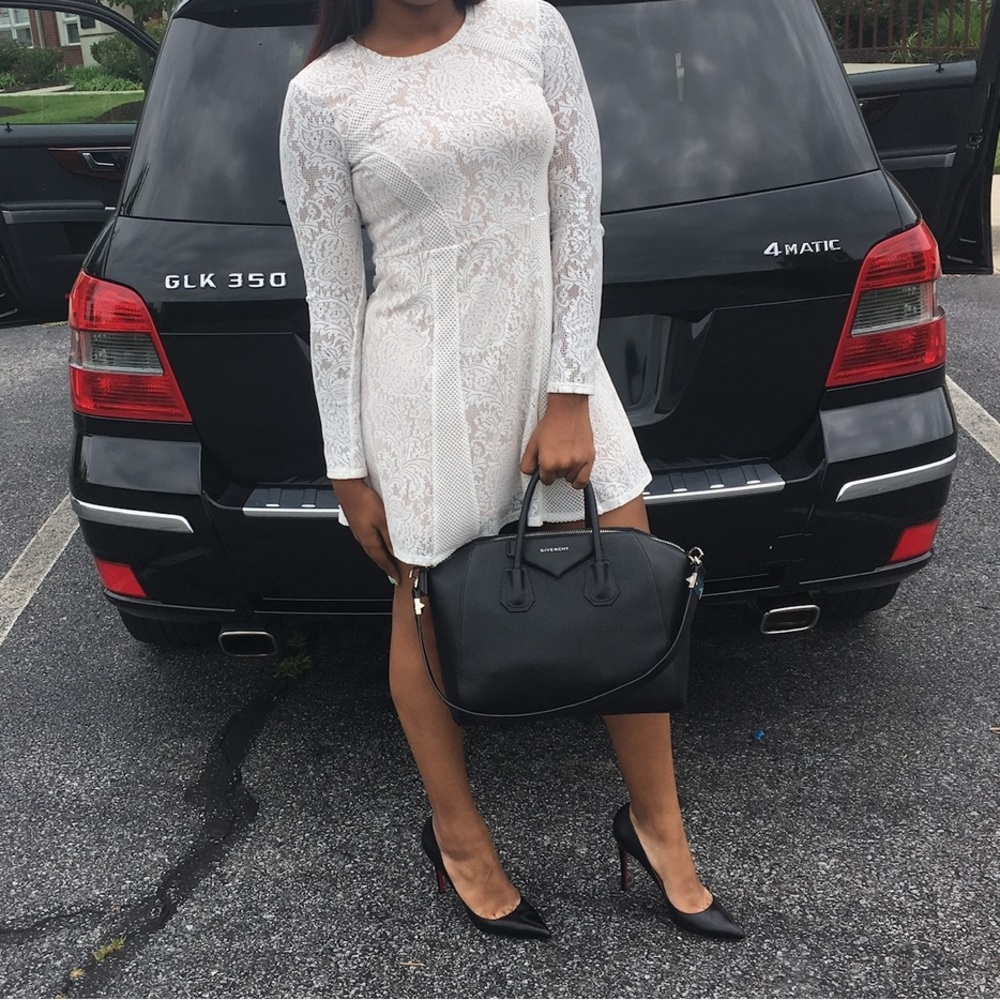 BCBG white lace dress